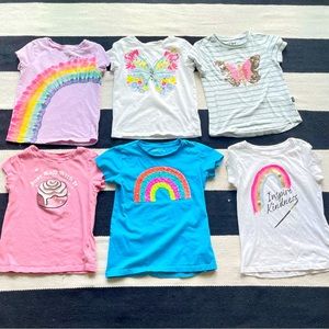 Lot of six (6) girls tees. Crewcuts, Gap, DKNY. Size Small